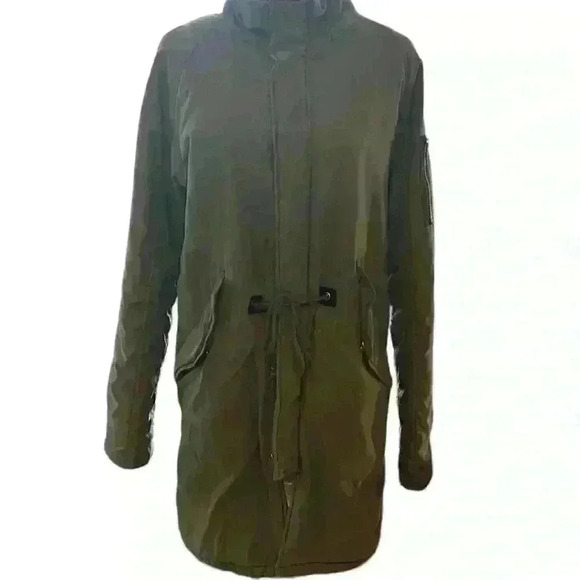 Dandy Boy Fleece lined Army Green Utility Coat Size Large - Picture 2 of 5